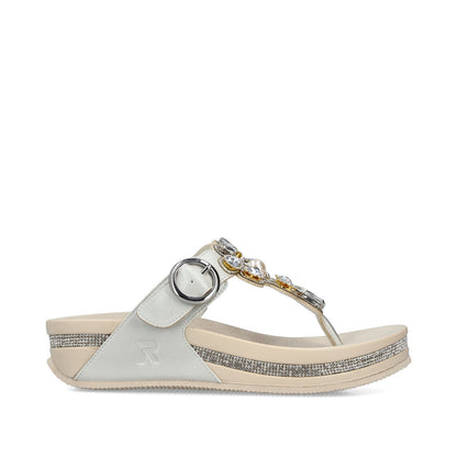 Rieker V1461-90 Pearl F Fit Sandals with Toe Post