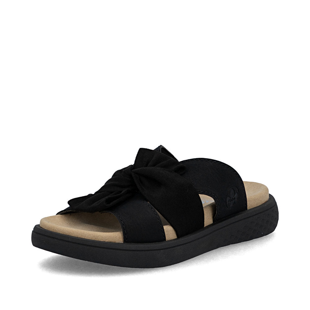 Rieker V1550-00 Black F 1/2 Fit Slip On Sandals