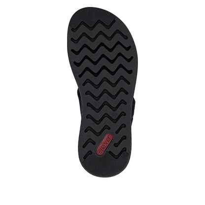 Rieker V1550-00 Black F 1/2 Fit Slip On Sandals