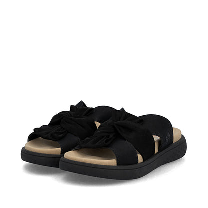 Rieker V1550-00 Black F 1/2 Fit Slip On Sandals