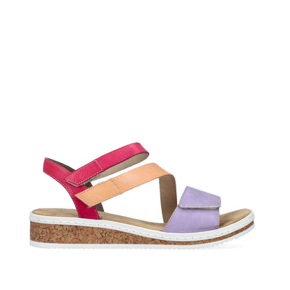 Rieker V3670-90 Multi Velcro Slingback Sandals