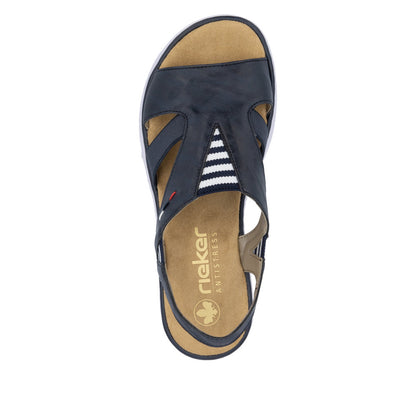 Rieker V44Y5-14 Navy Sandals with Slingback Strap