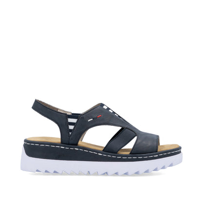 Rieker V44Y5-14 Navy Sandals with Slingback Strap