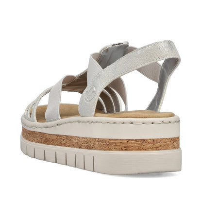 Rieker V4918-90 Fog Silver E 1/2 Fit Slingback Sandals