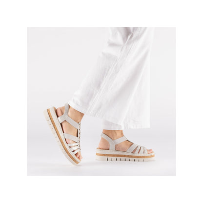 Rieker V4918-90 Fog Silver E 1/2 Fit Slingback Sandals