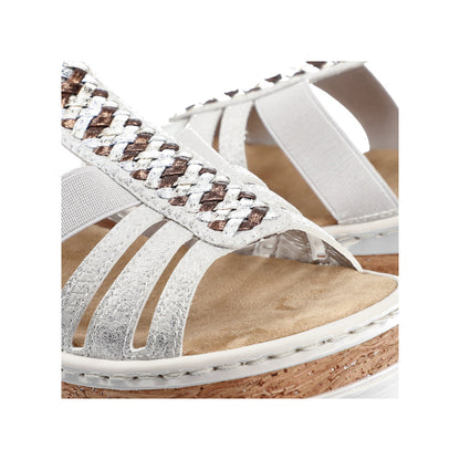 Rieker V4918-90 Fog Silver E 1/2 Fit Slingback Sandals