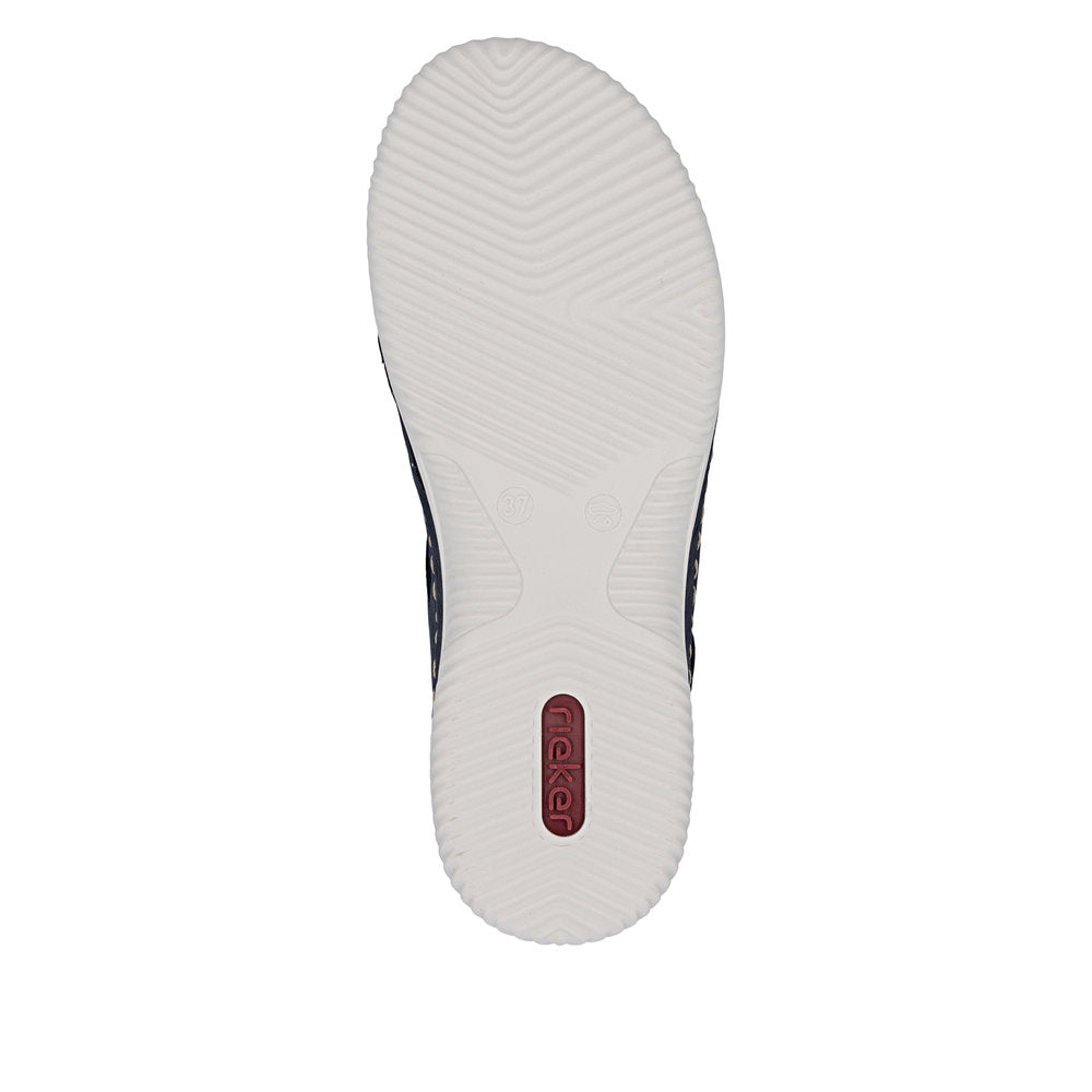 Rieker V7451-14 Navy H Fit Velcro Peep Toe Shoes