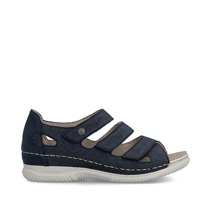 Rieker V7451-14 Navy H Fit Velcro Peep Toe Shoes