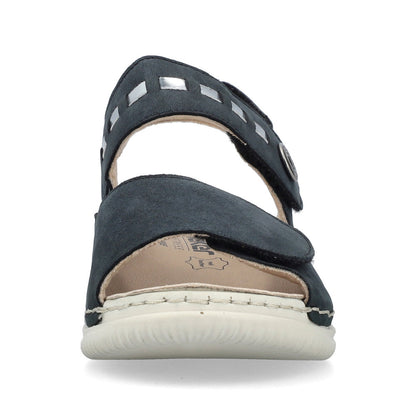 Rieker V7473-14 Navy Velcro H Fit Slingback Sandals