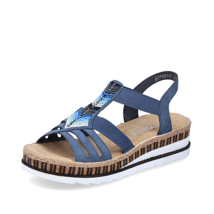 Rieker V7909-12 Blue Slingback Sandals