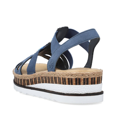 Rieker V7909-12 Blue Slingback Sandals