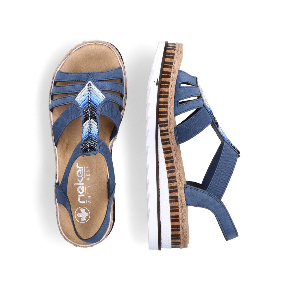 Rieker V7909-12 Blue Slingback Sandals