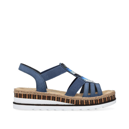 Rieker V7909-12 Blue Slingback Sandals