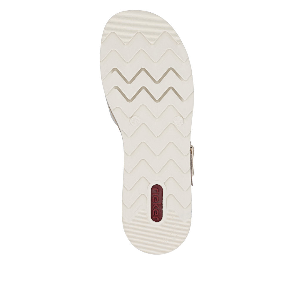 Rieker V7951-90 Gold,Silver & Rose E 1/2 Fit Slingback Sandals