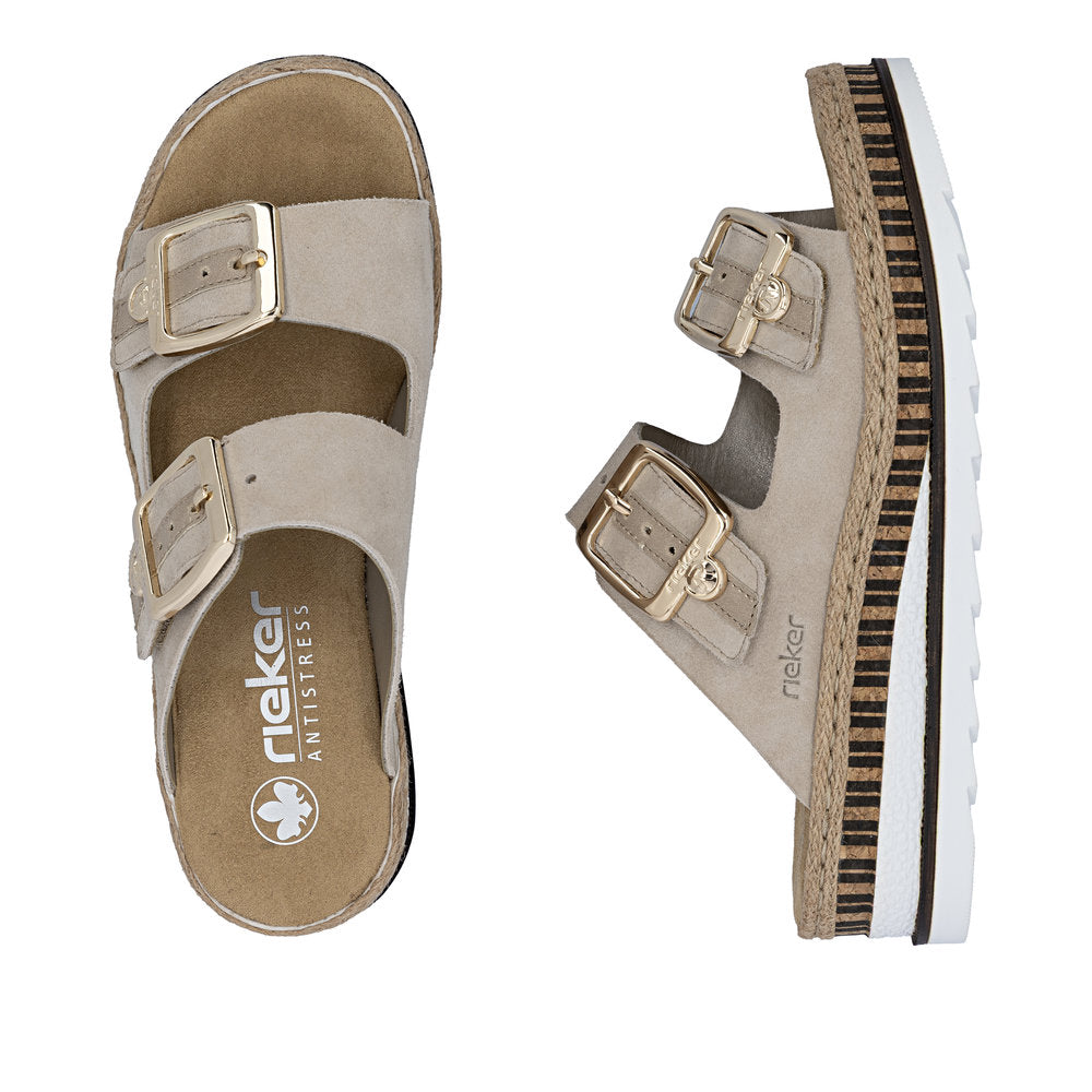 Rieker V7955-60 Nude E 1/2 Fit Slip On Sandals