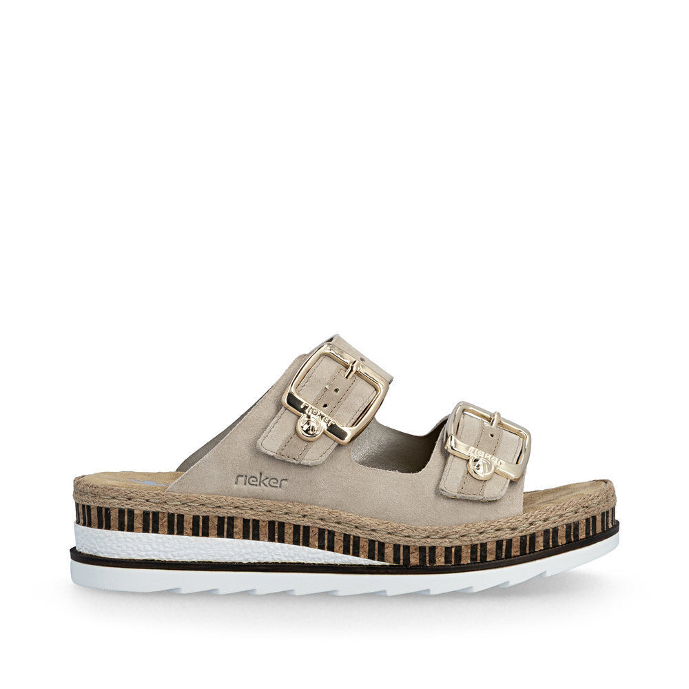 Rieker V7955-60 Nude E 1/2 Fit Slip On Sandals