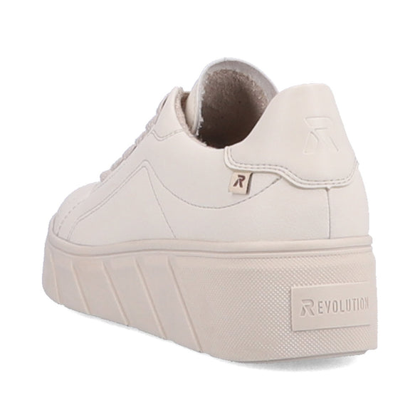 Rieker Evolution W0503-80 Off White Trainers with Zip