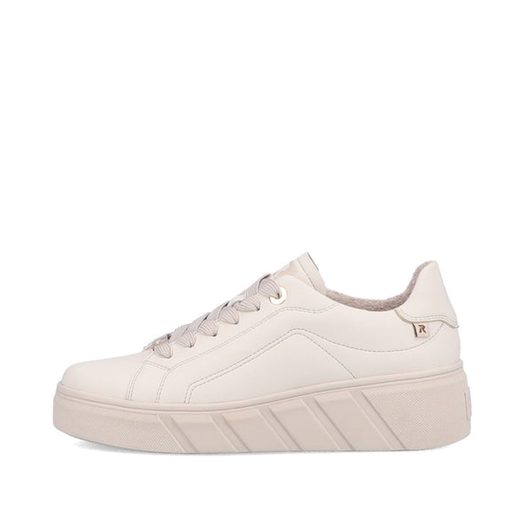 Rieker Evolution W0503-80 Off White Trainers with Zip