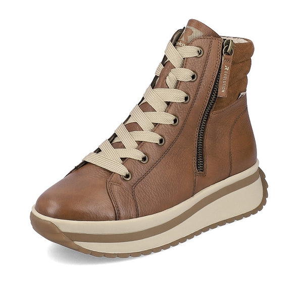 Rieker Evolution W0962-24 Tan Boots with Zip & Lace