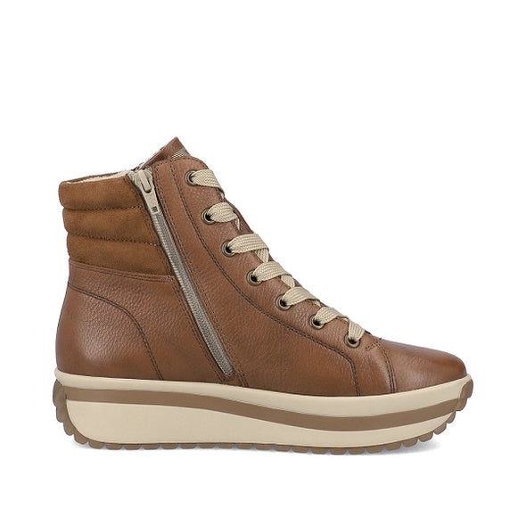 Rieker Evolution W0962-24 Tan Boots with Zip & Lace