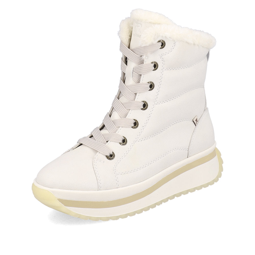 Rieker Evolution W0963-80 Off White Lace Boots