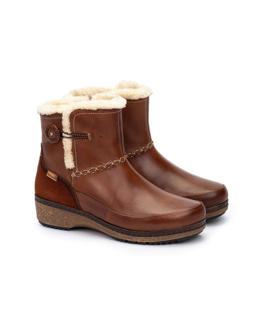 Pikolinos Granada W0W-8711C1 Cuero Tan Fur Lined Boots