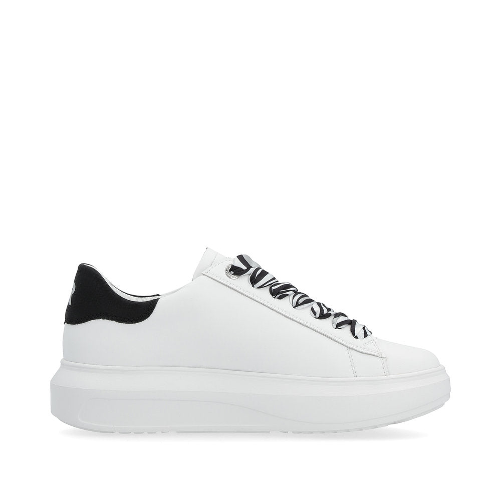 Rieker Evolution W1201-80 White & Black Combi Sneakers – The Shoe Parlour