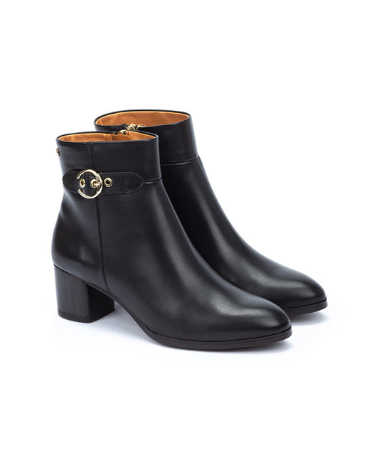 Pikolinos Calafat W1Z-8588 Black Side Buckle Block Heel Boots