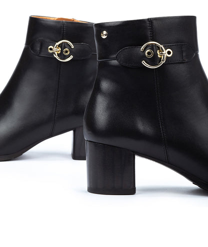 Pikolinos Calafat W1Z-8588 Black Side Buckle Block Heel Boots
