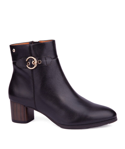 Pikolinos Calafat W1Z-8588 Black Side Buckle Block Heel Boots