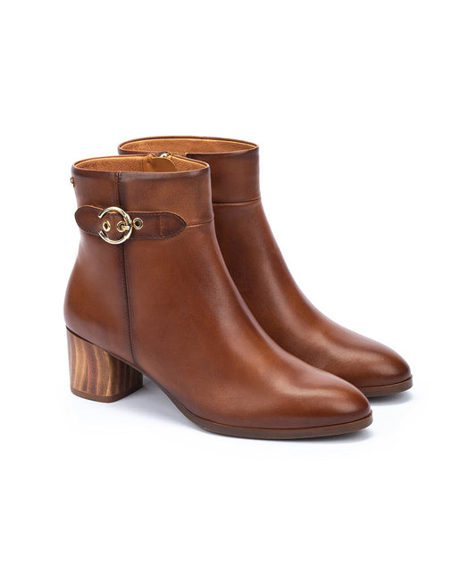 Pikolinos Calafat W1Z-8588 Cuero Tan Side Buckle Block Heel Boots
