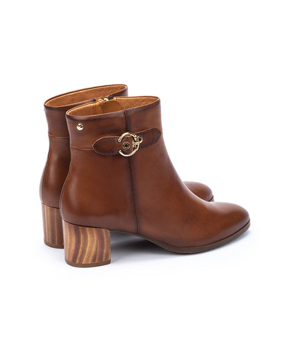 Pikolinos Calafat W1Z-8588 Cuero Tan Side Buckle Block Heel Boots