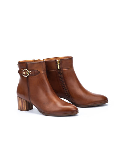 Pikolinos Calafat W1Z-8588 Cuero Tan Side Buckle Block Heel Boots