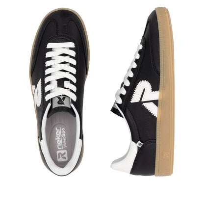 Rieker Swing2Go W2200-00 Black & Off White Trainers
