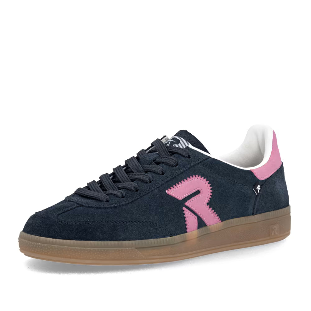 Rieker Swing2Go W2200-15 Navy & Pink Trainers with Gum Sole