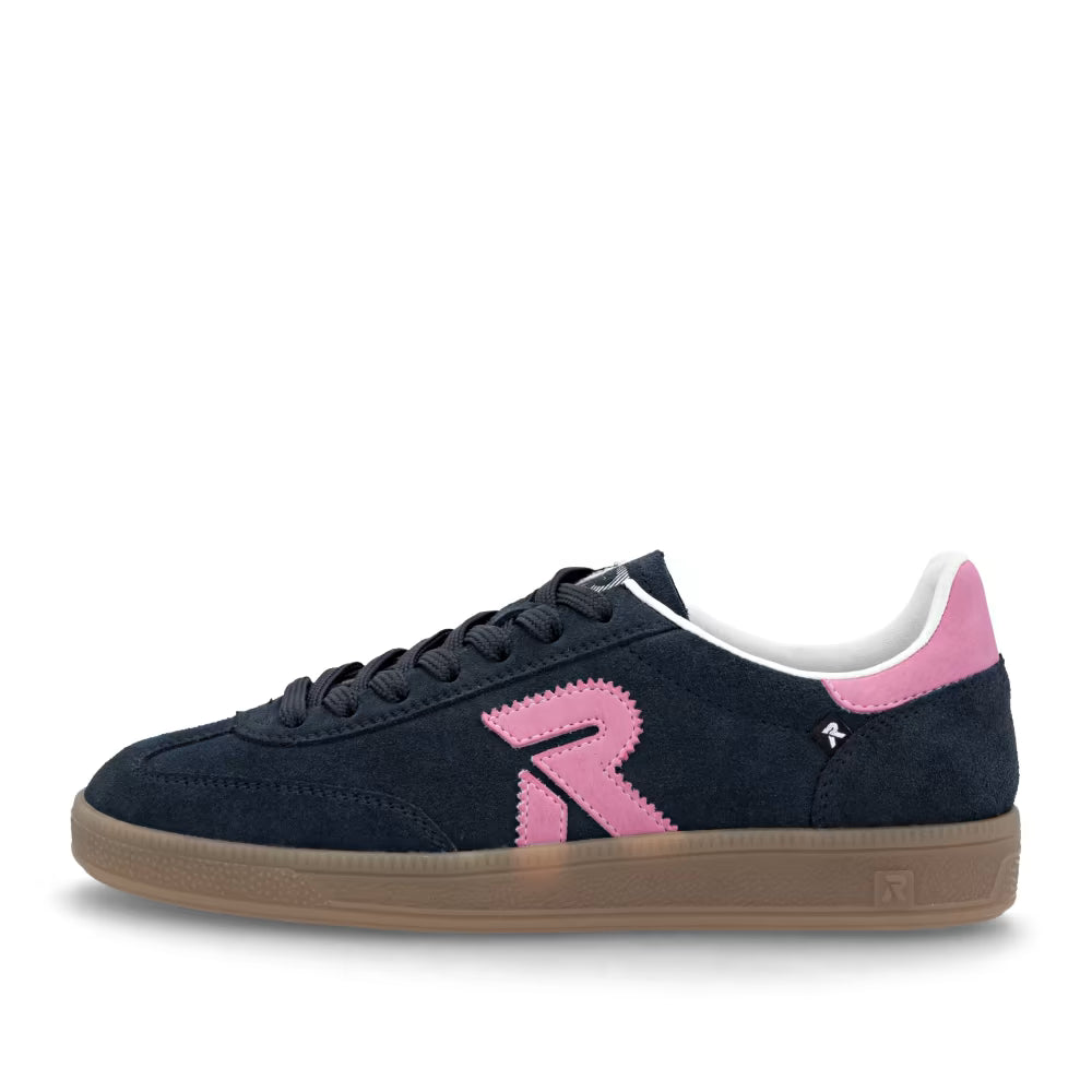 Rieker Swing2Go W2200-15 Navy & Pink Trainers with Gum Sole
