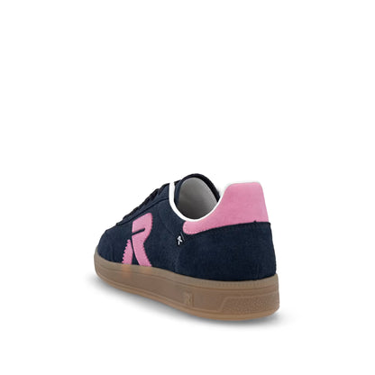 Rieker Swing2Go W2200-15 Navy & Pink Trainers with Gum Sole