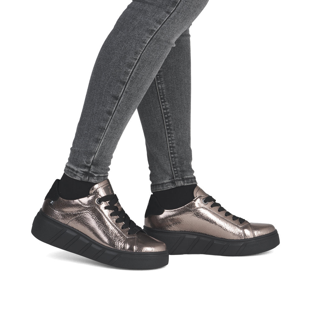 Rieker Soft W2601-91 Bronze Metallic Trainers