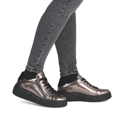 Rieker Soft W2601-91 Bronze Metallic Trainers