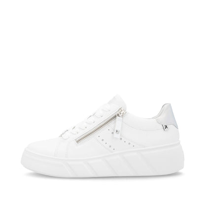 Rieker W2605-80 White Sneakers with Zip