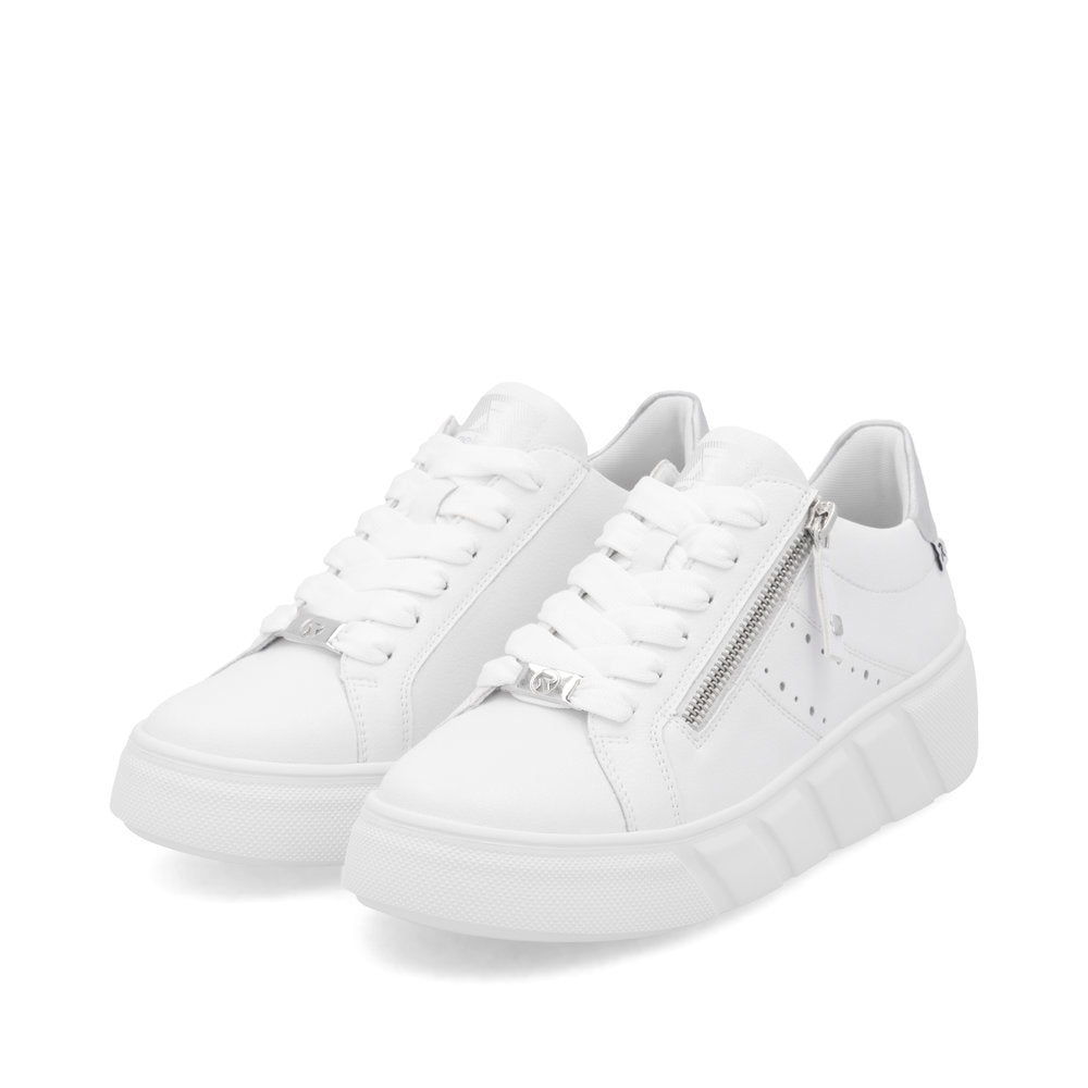 Rieker W2605-80 White Sneakers with Zip