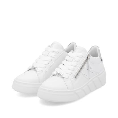 Rieker W2605-80 White Sneakers with Zip
