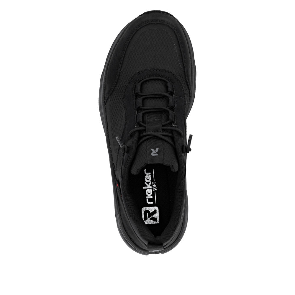 Rieker TEX Soft W3501-00 Black G Fit Elastic Lace Sneakers