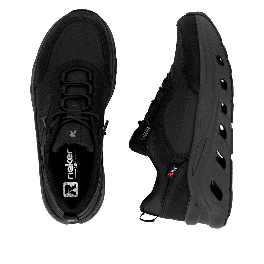 Rieker TEX Soft W3501-00 Black G Fit Elastic Lace Sneakers