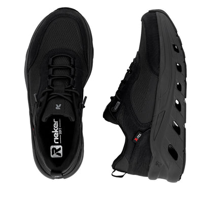 Rieker TEX Soft W3501-00 Black G Fit Elastic Lace Sneakers