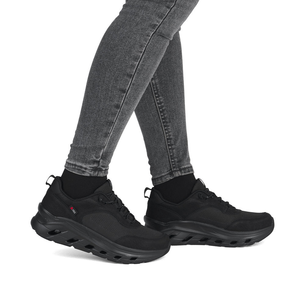 Rieker TEX Soft W3501-00 Black G Fit Elastic Lace Sneakers