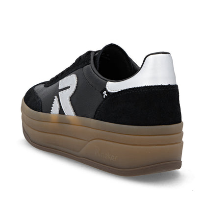 Rieker Swing2Go W3700-00 Black G 1/2 Fit Trainers with Gum Sole