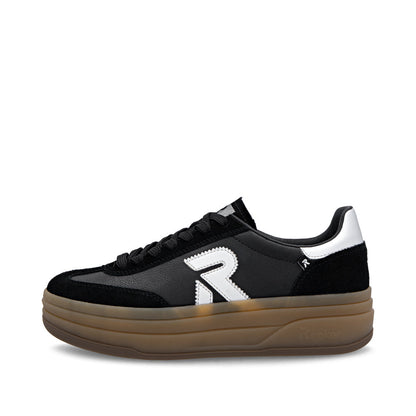 Rieker Swing2Go W3700-00 Black G 1/2 Fit Trainers with Gum Sole
