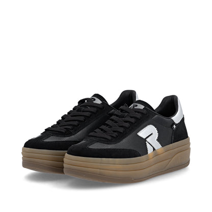 Rieker Swing2Go W3700-00 Black G 1/2 Fit Trainers with Gum Sole