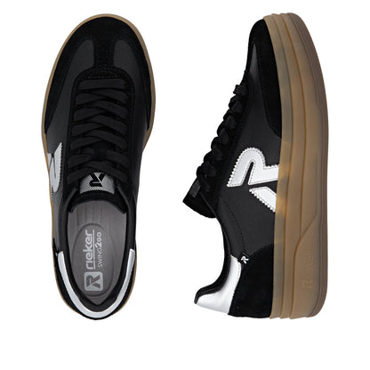 Rieker Swing2Go W3700-00 Black G 1/2 Fit Trainers with Gum Sole